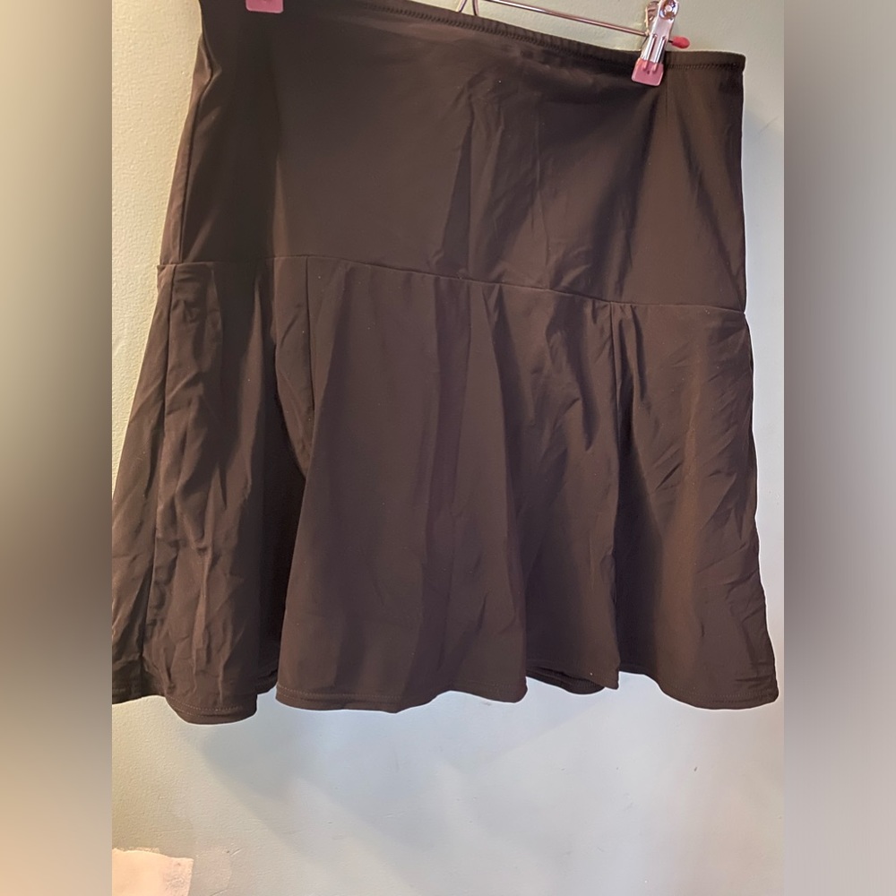 Lands End Swim Bottom skirt ultimate hi rise mini - solid black - plus size 18